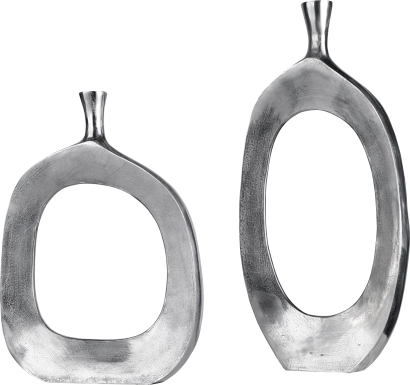 Parisi Silver Vase, Set of 2