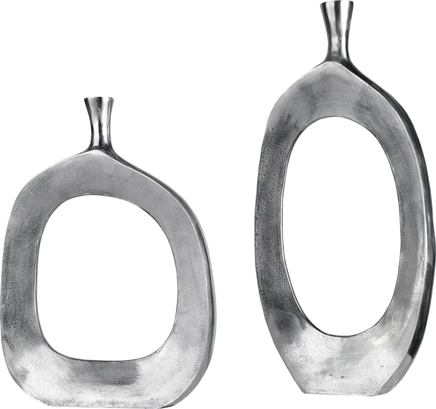 Parisi Silver Vase, Set of 2