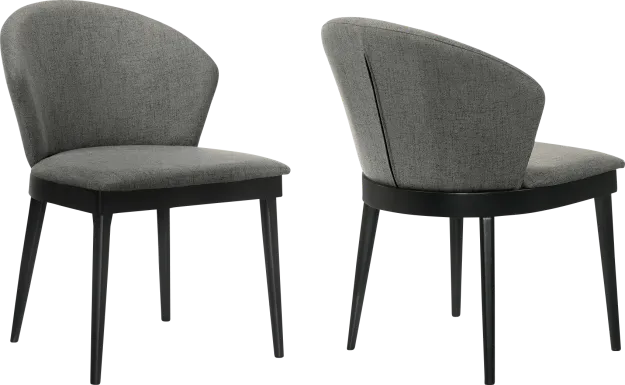 Meralyn II Charcoal Dining Chair, Set of 2