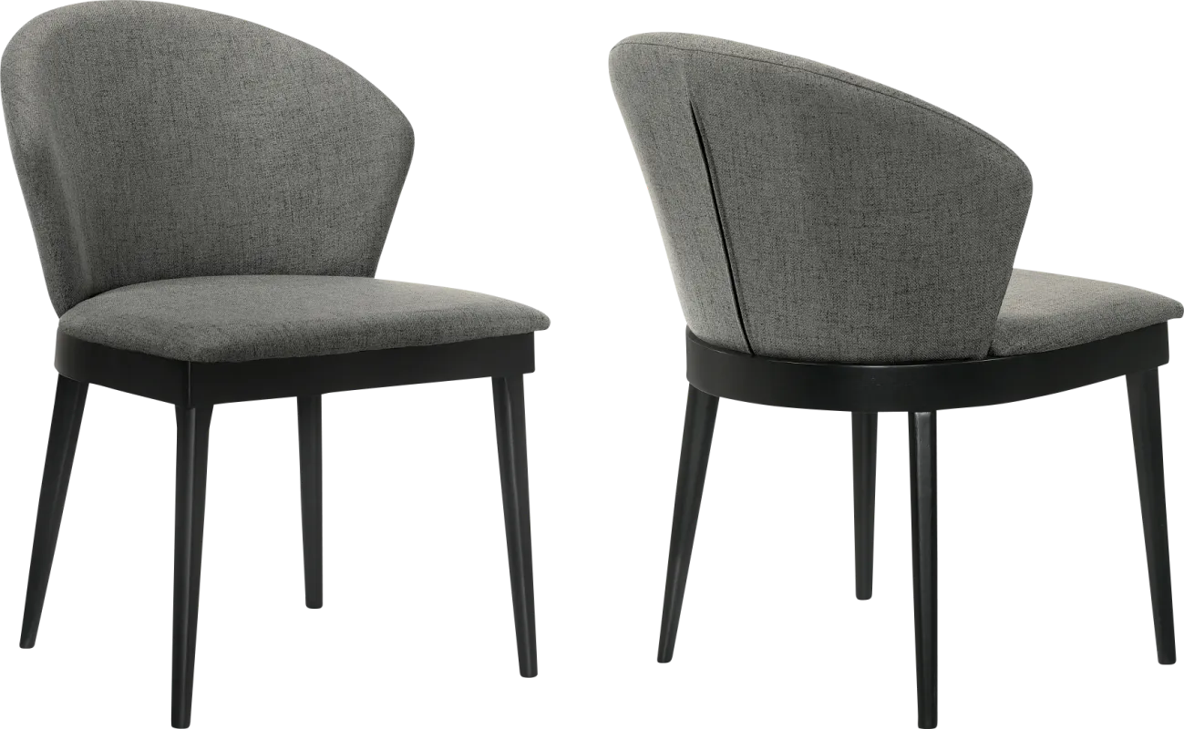 Meralyn II Charcoal Dining Chair, Set of 2