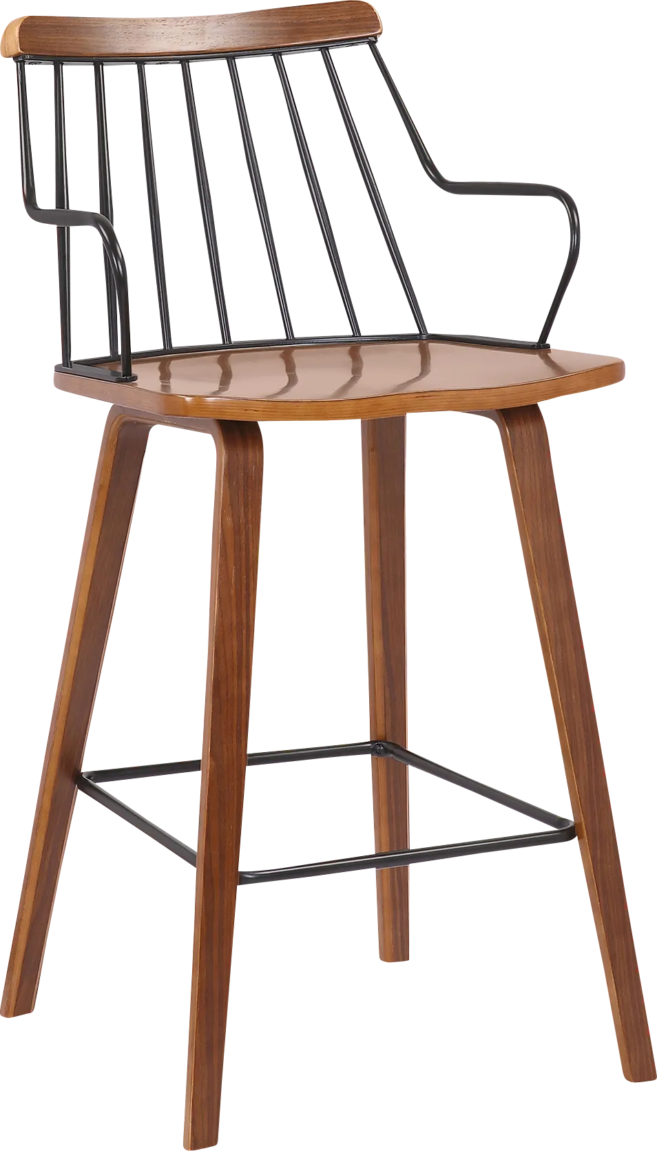 Gileslane Walnut Counter Height Stool - Thumbnail - Image 1