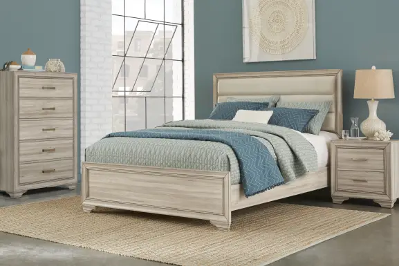 Marlow Natural 5 Pc King Panel Bedroom