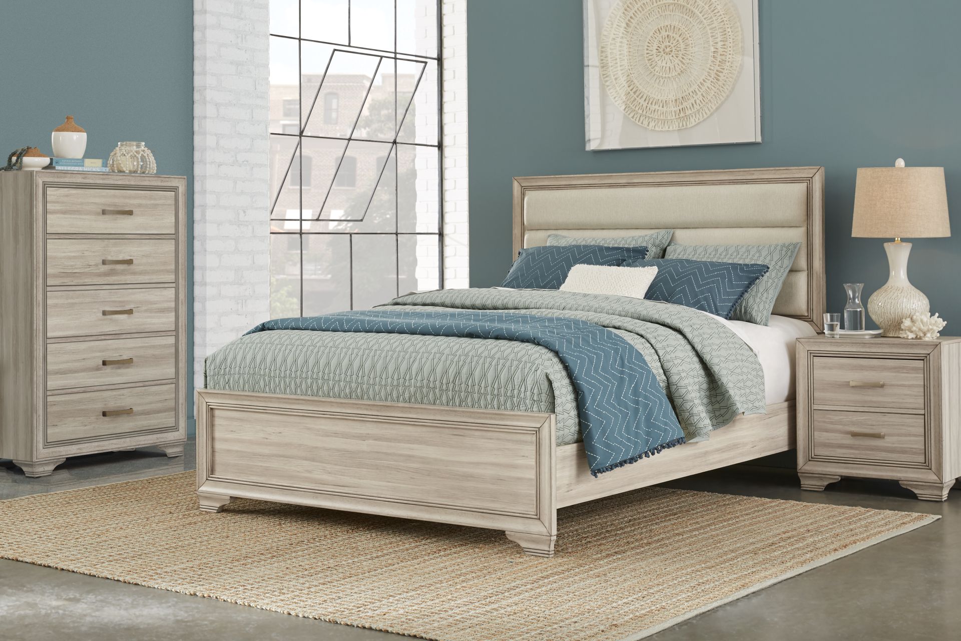 Marlow Natural 3 Pc Queen Panel Bed - Image 2