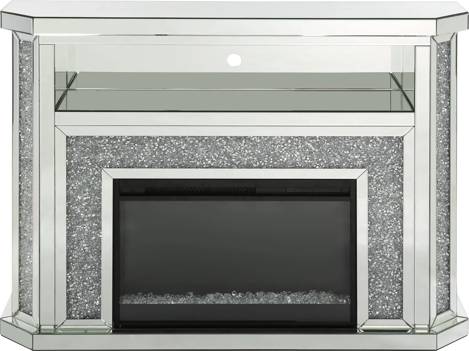 Brooksong Silver 51 in. Console, With Electric Fireplace