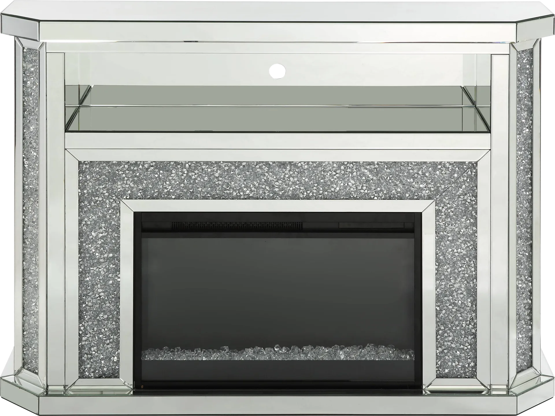 Brooksong Silver 51 in. Console, With Electric Fireplace - Image 1