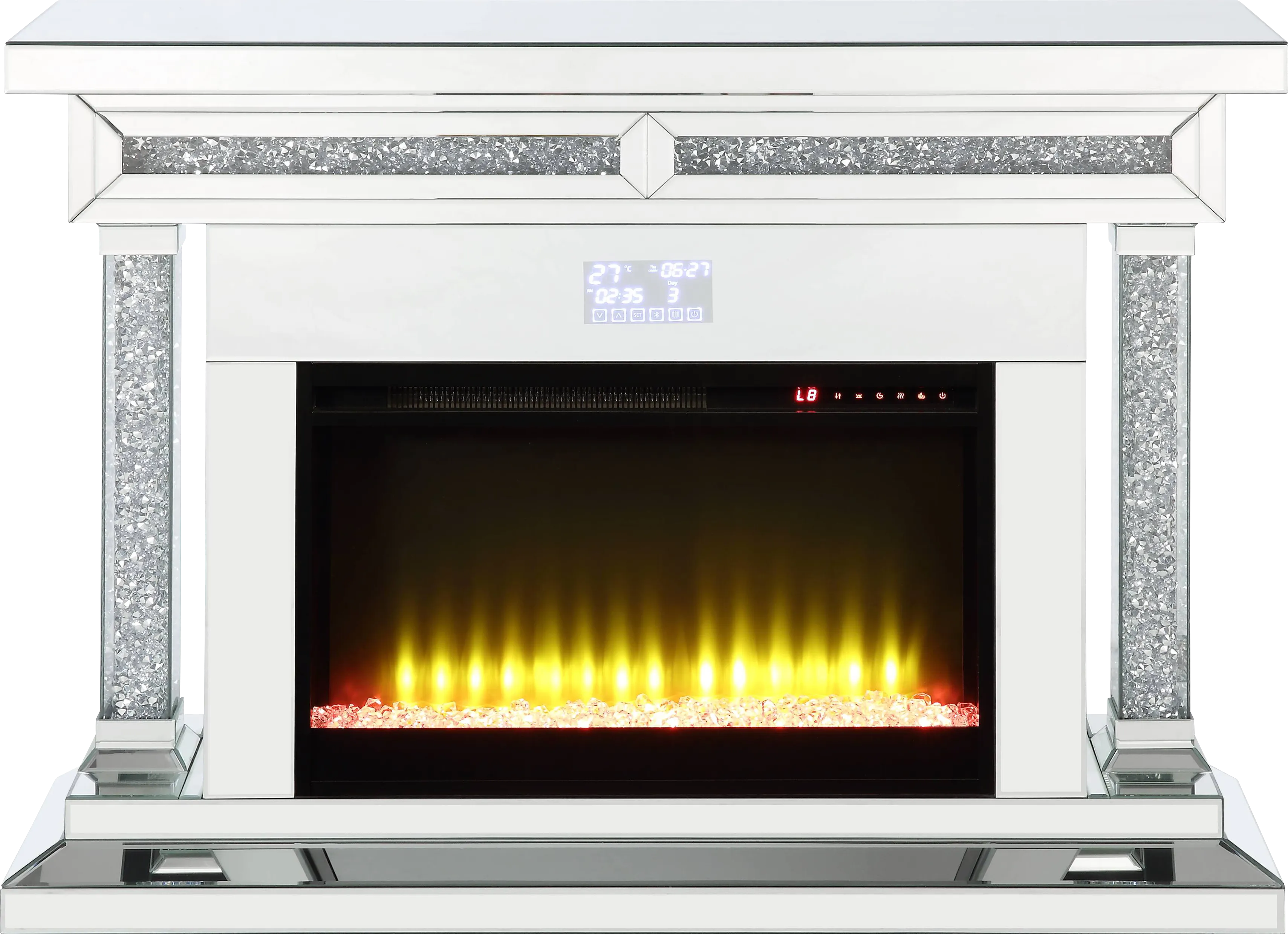 Buglewood Silver 47 in. Console, With Electric Fireplace - Thumbnail - Image 1