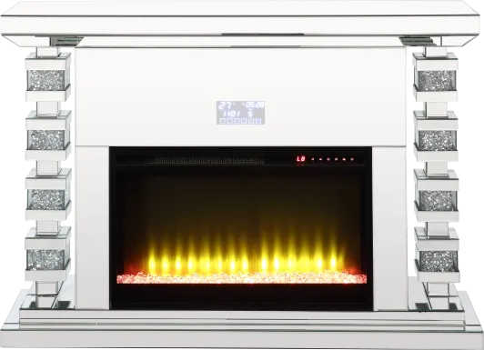 Burghard Silver 47 in. Console, With Electric Fireplace