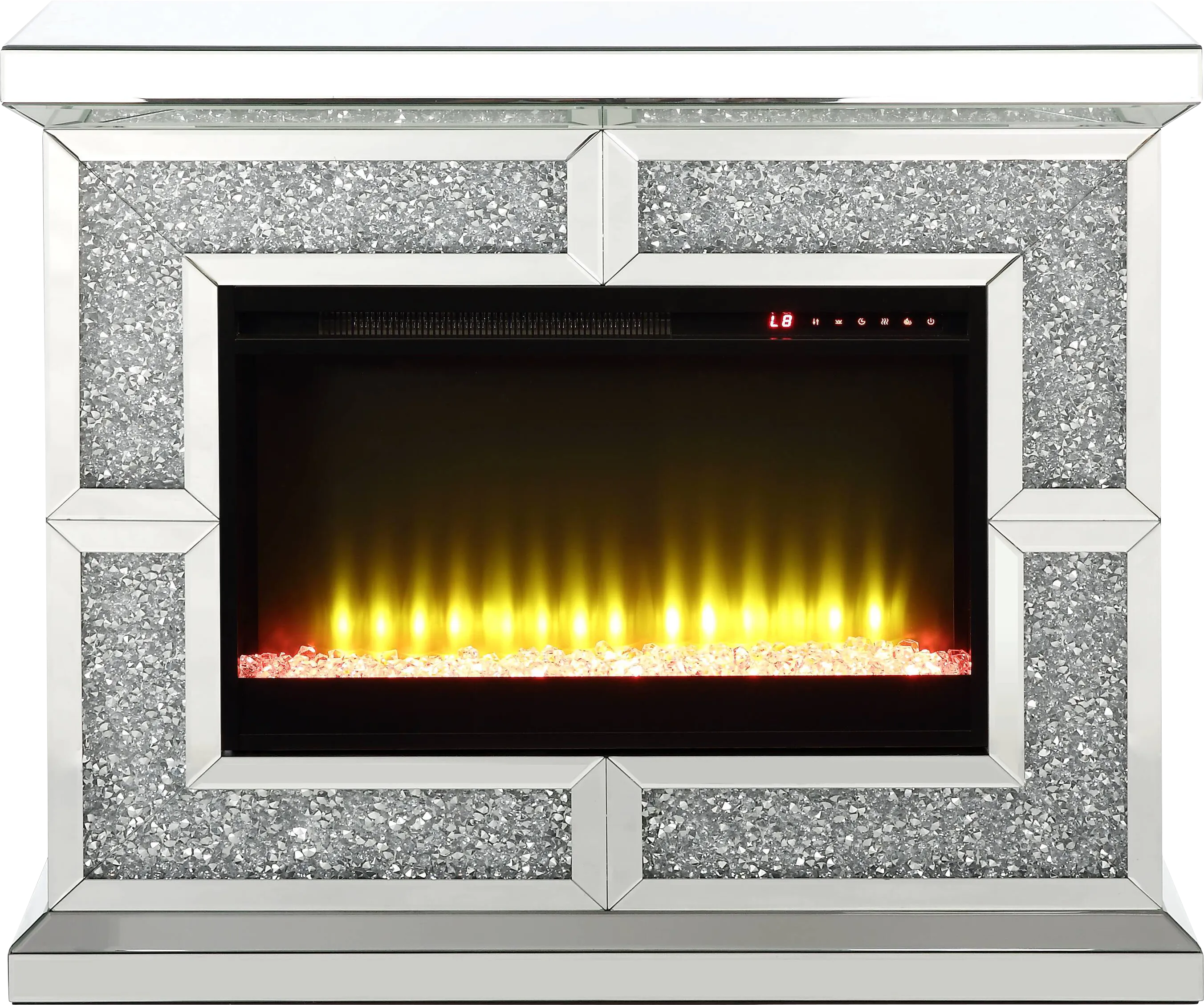 Cadogen Silver 41 in. Console, With Electric Fireplace - Thumbnail - Image 1