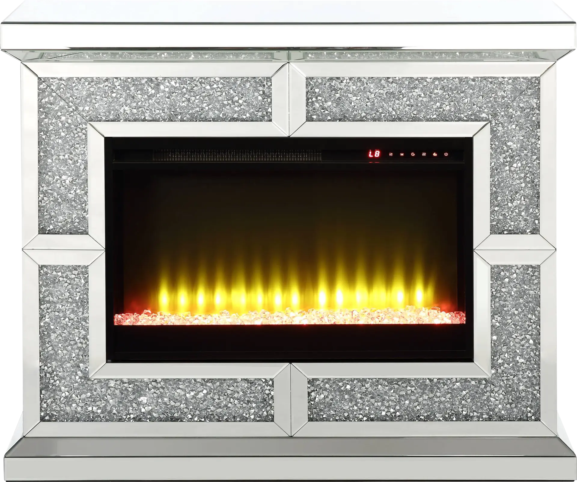 Cadogen Silver 41 in. Console, With Electric Fireplace
