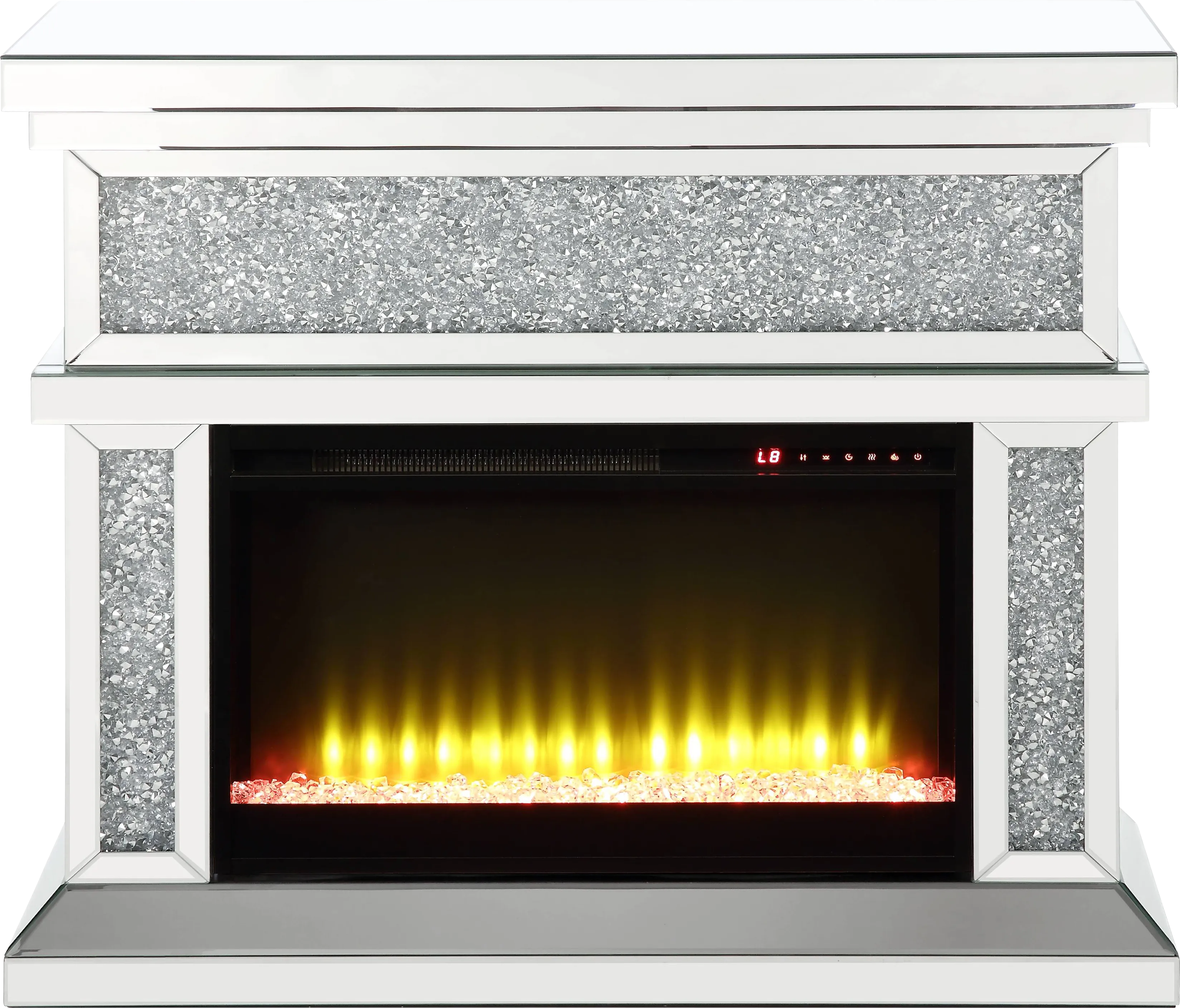 Callabell Silver 39 in. Console, With Electric Fireplace - Image 1