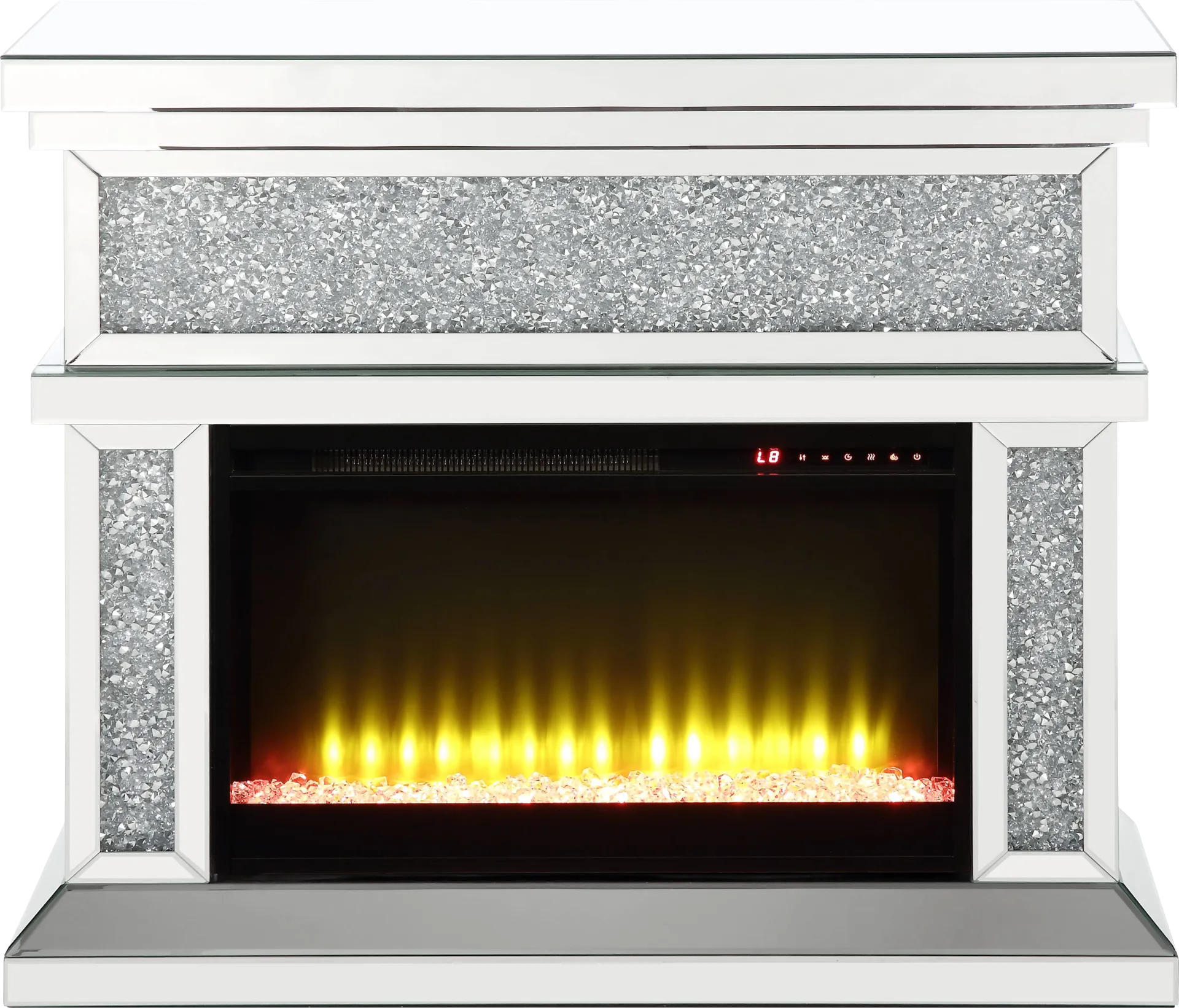 Callabell Silver 39 in. Console, With Electric Fireplace - Image 1