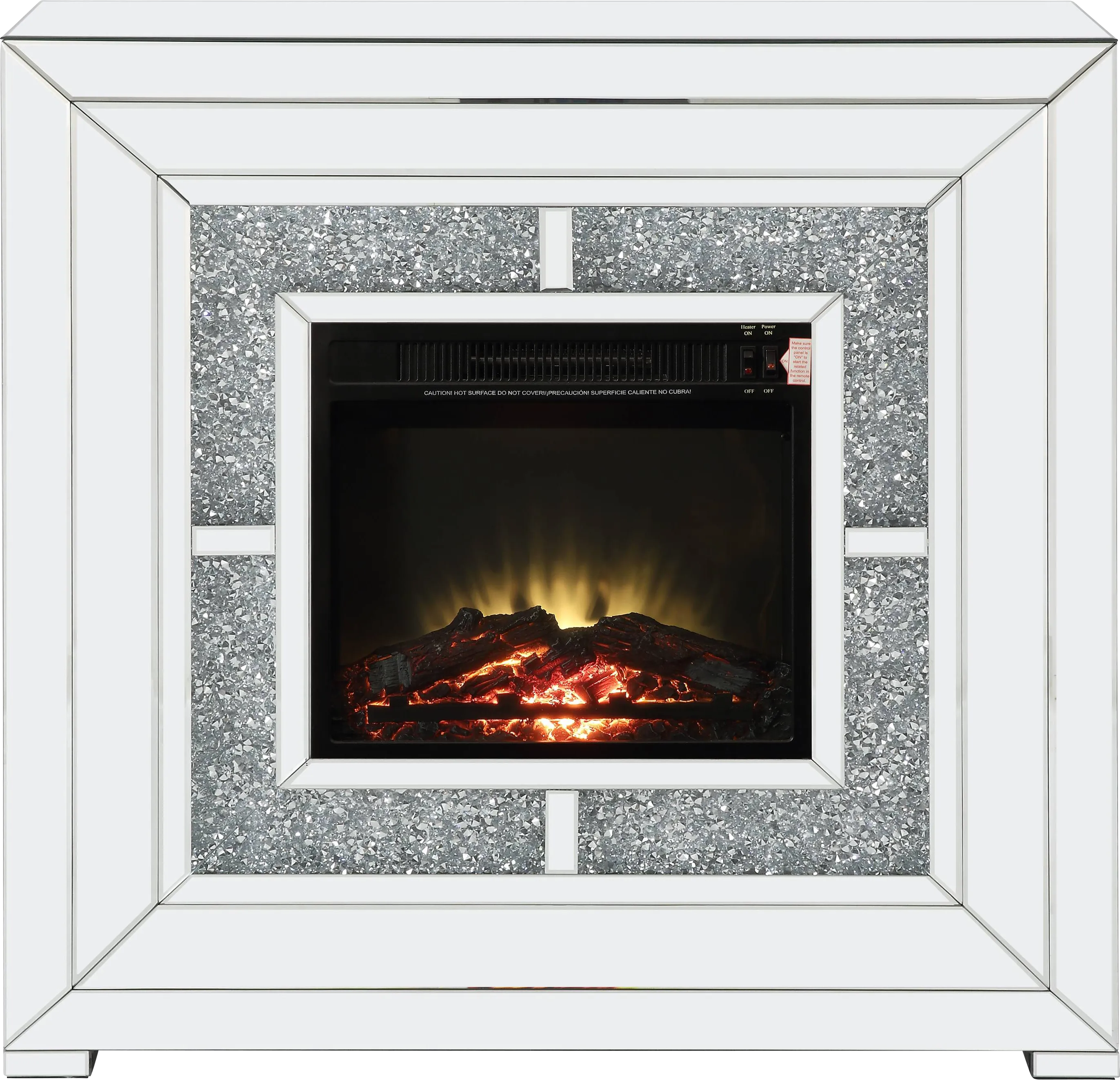 Cambourne Silver 41 in. Console, With Electric Fireplace