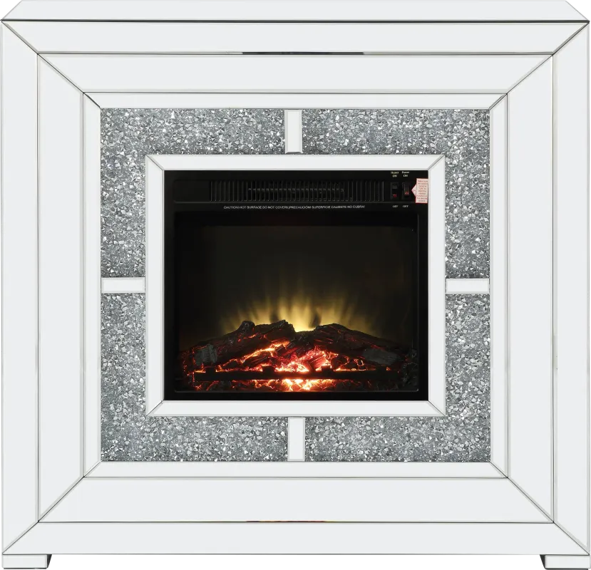 Cambourne Silver 41 in. Console, With Electric Fireplace