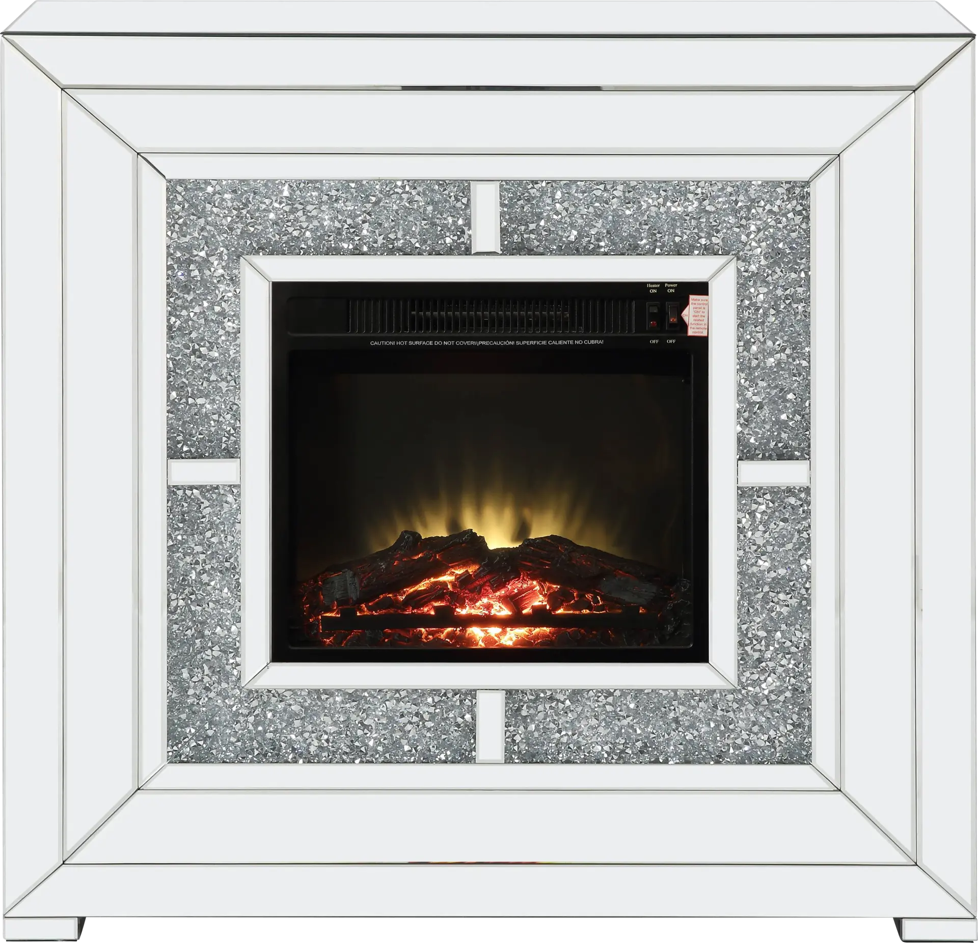 Cambourne Silver 41 in. Console, With Electric Fireplace