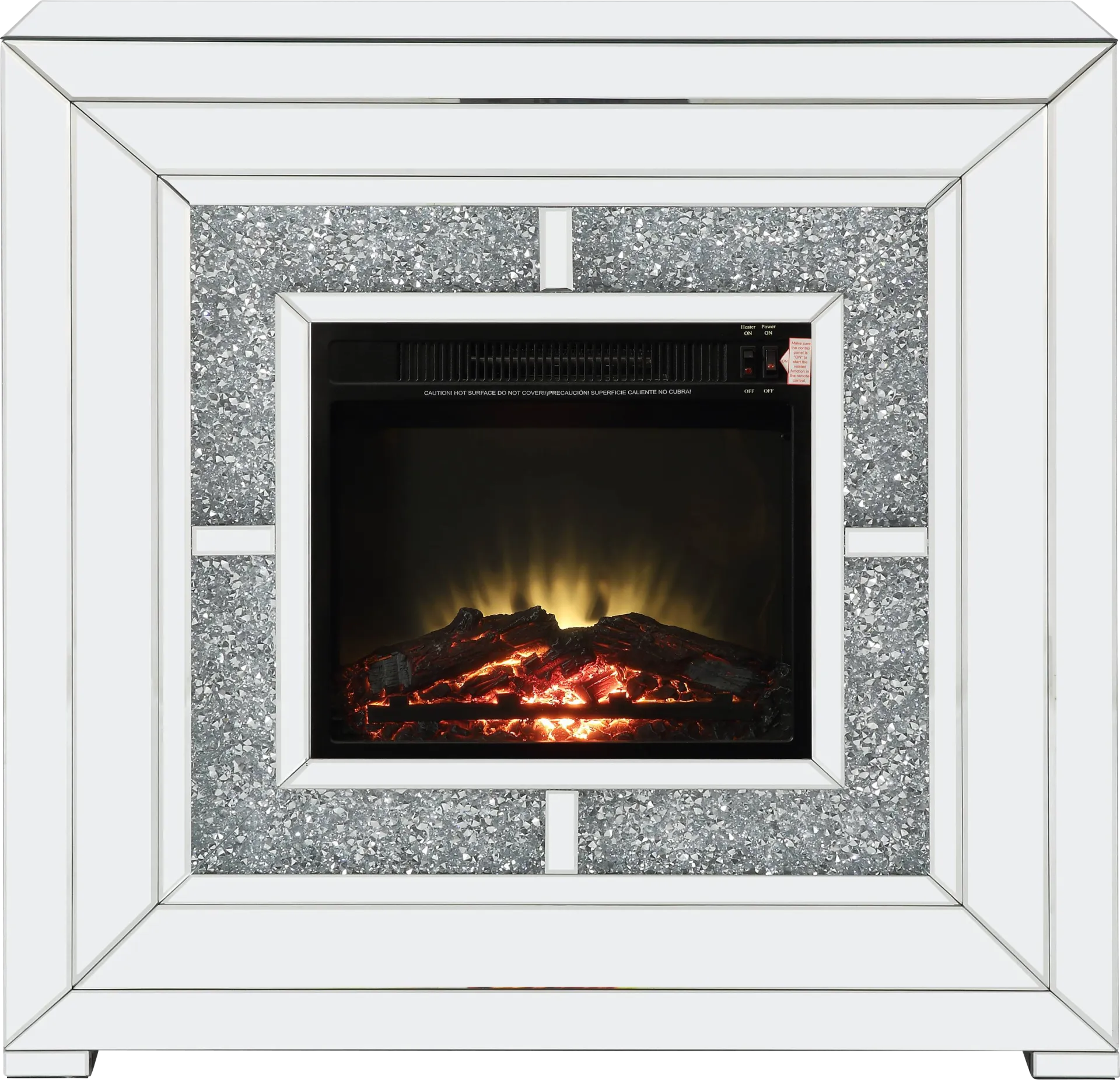 Cambourne Silver 41 in. Console, With Electric Fireplace - Image 1