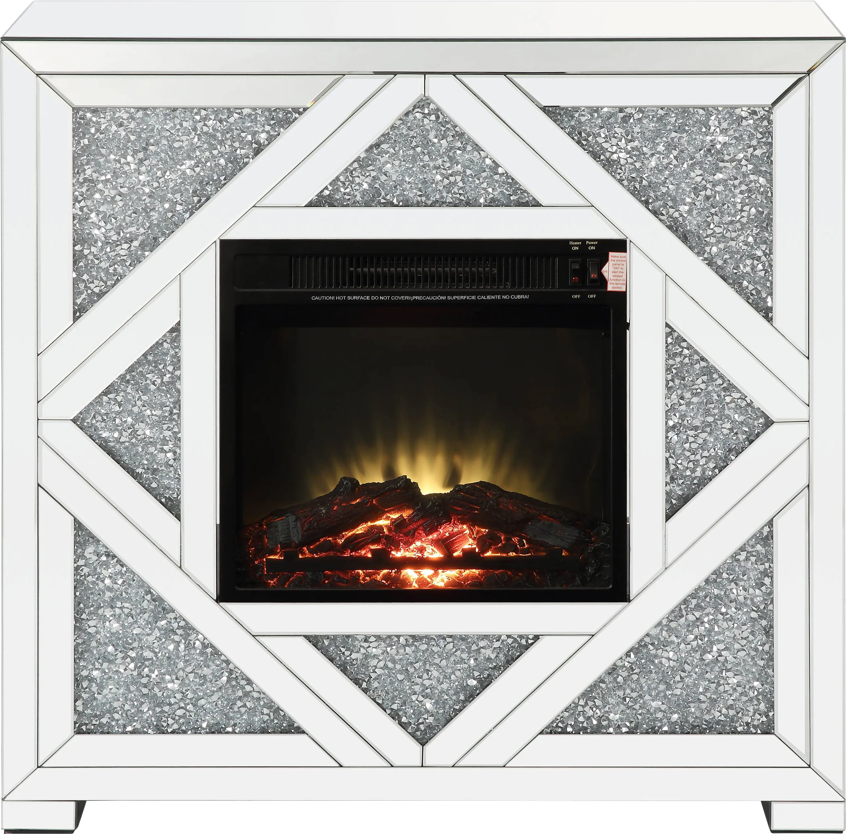 Candleworth Silver 37 in. Console, With Electric Fireplace - Thumbnail - Image 1