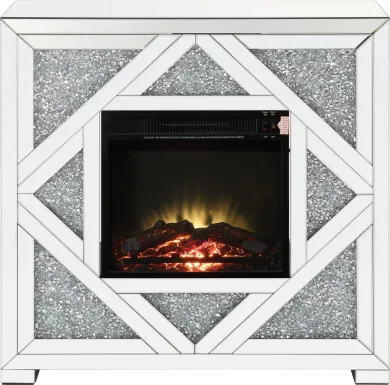 Candleworth Silver 37 in. Console, With Electric Fireplace