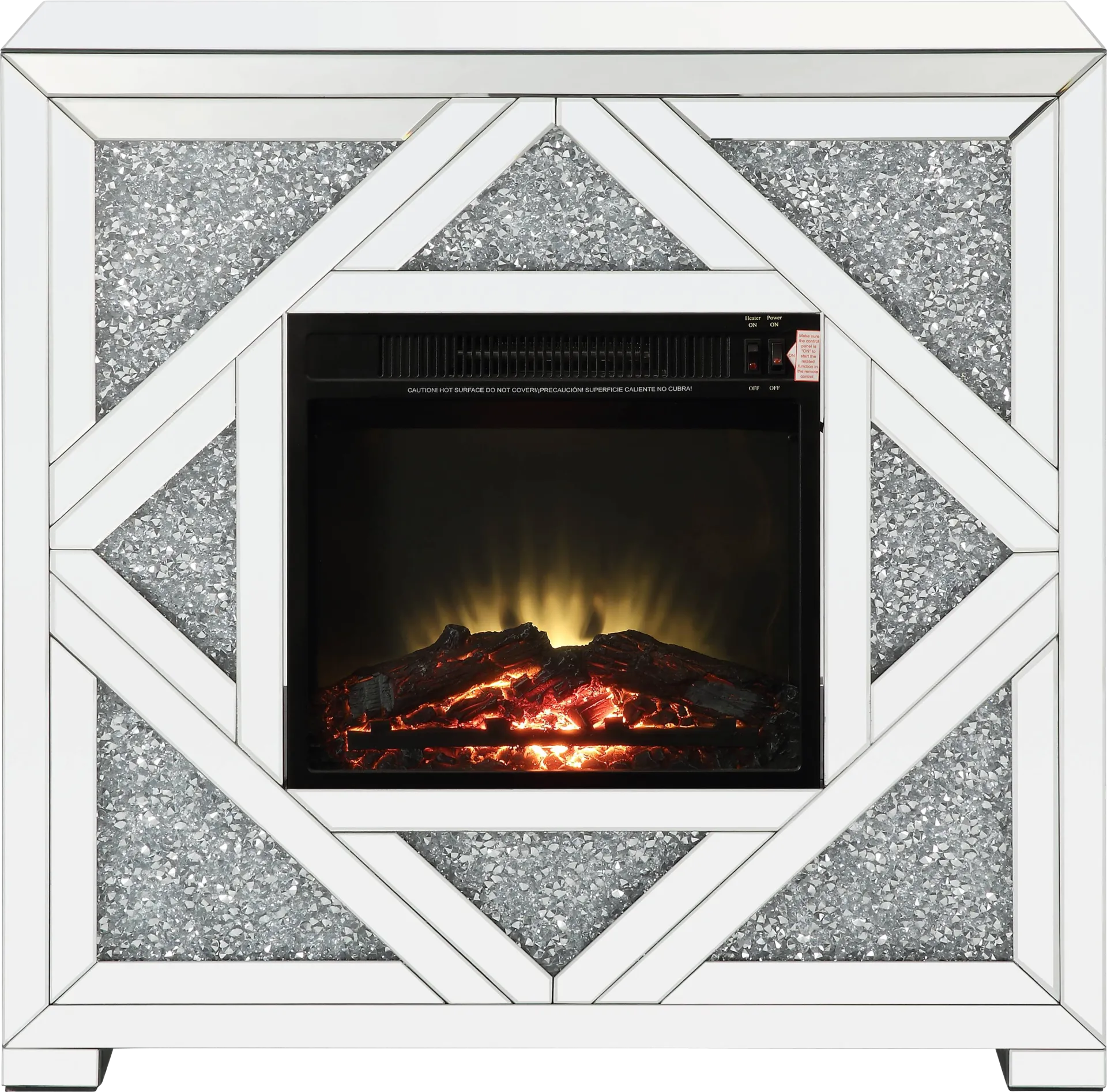 Candleworth Silver 37 in. Console, With Electric Fireplace - Image 1