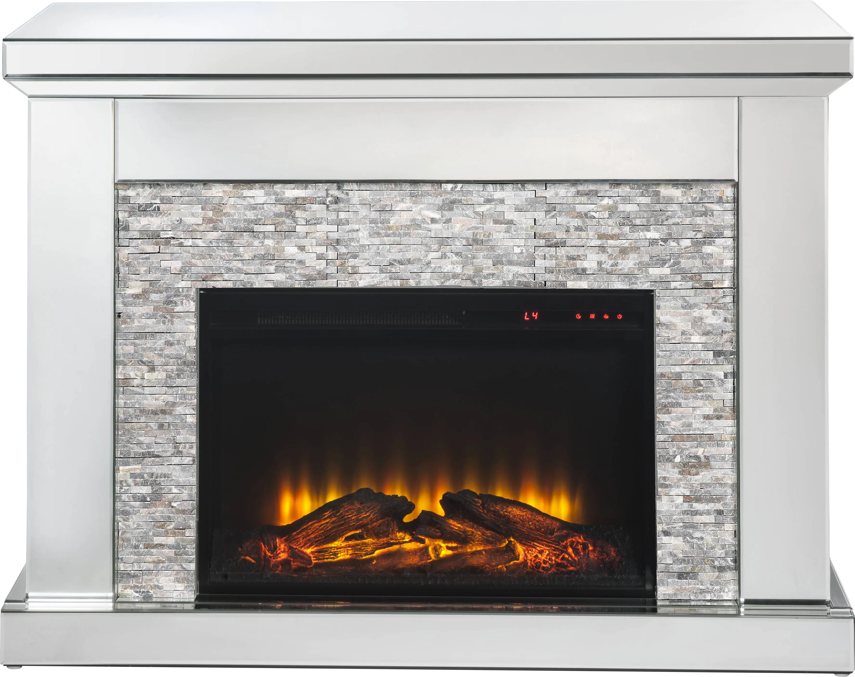 Markwood Silver 48 in. Console, With Electric Fireplace - Thumbnail - Image 1