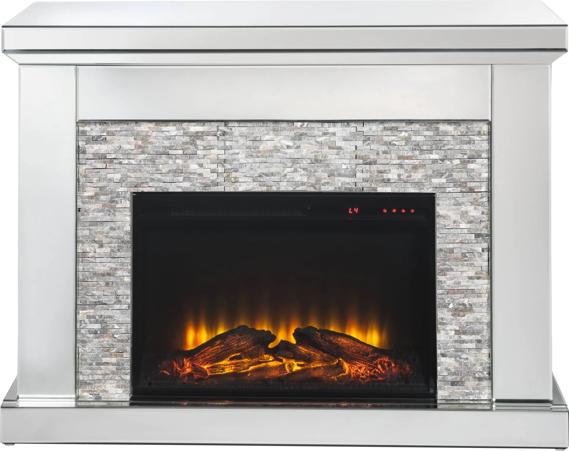 Markwood Silver 48 in. Console, With Electric Fireplace - Image 1