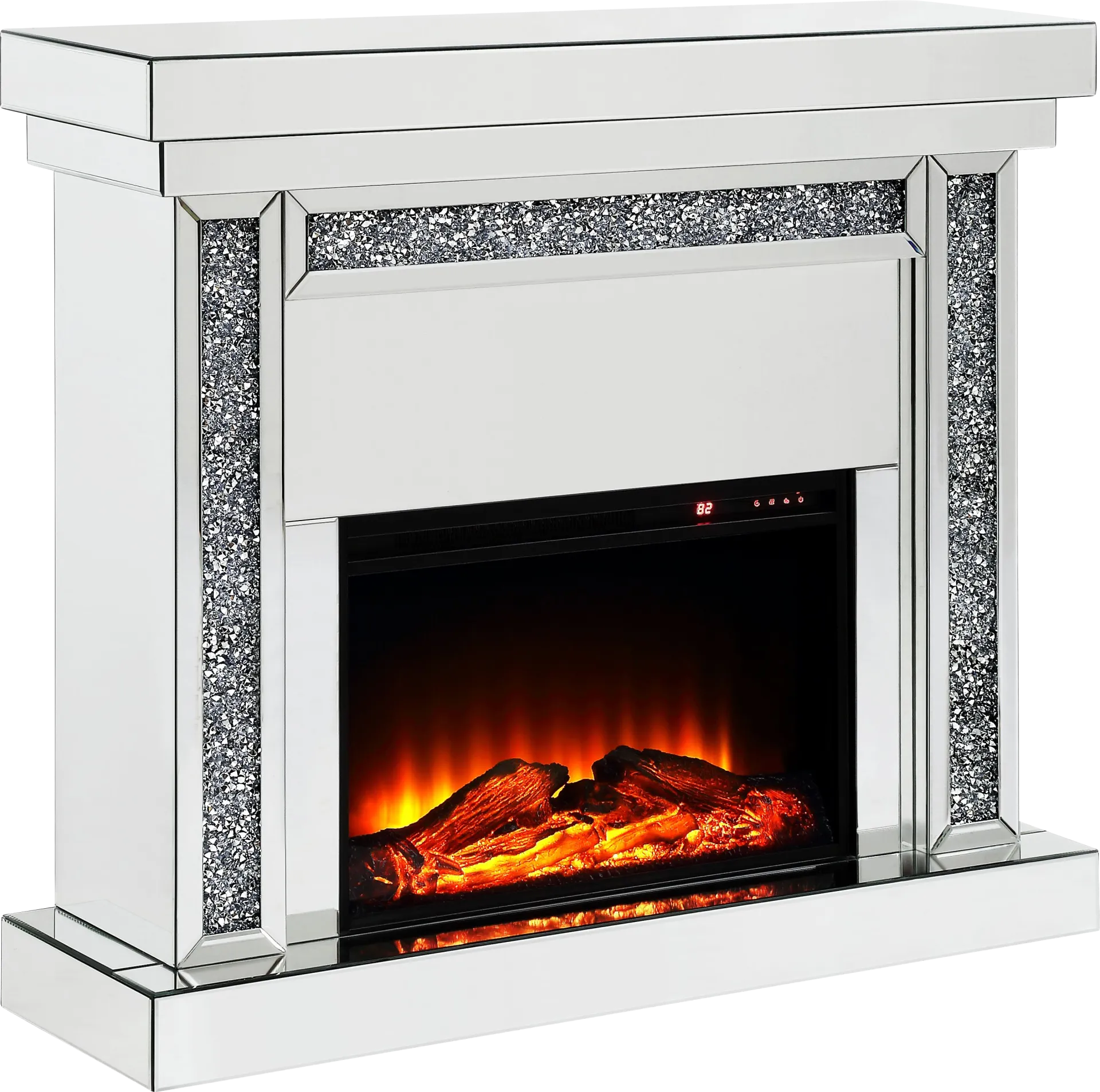 Merilane Silver 47 in. Console, With Electric Fireplace - Image 1