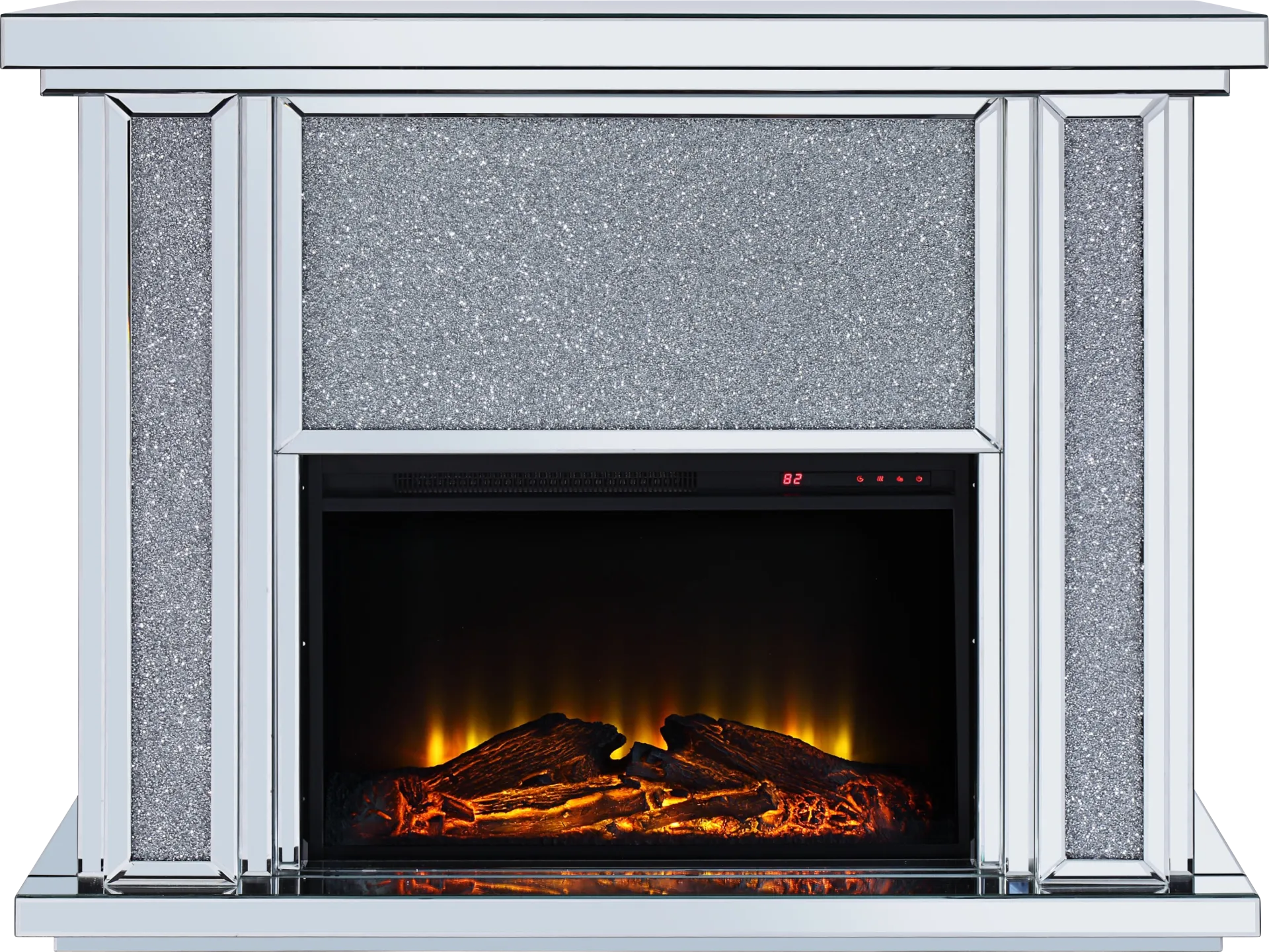 Olinger Silver 47 in. Console, With Electric Fireplace - Image 1