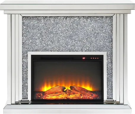 Royalston Silver 47 in. Console, With Electric Fireplace