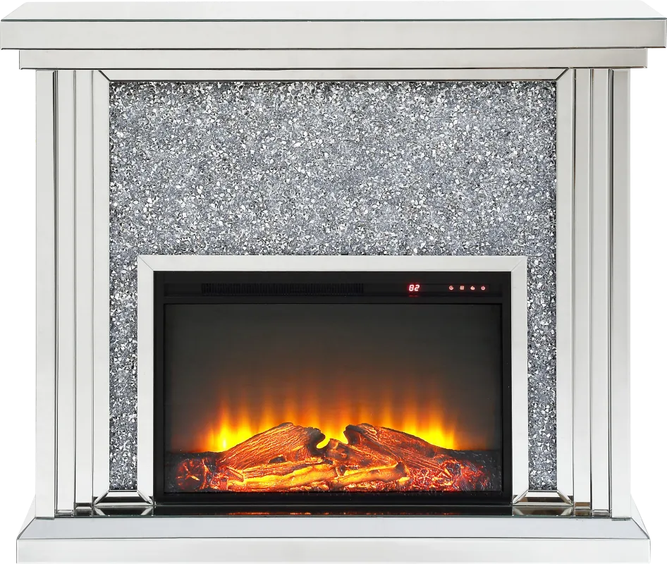 Royalston Silver 47 in. Console, With Electric Fireplace