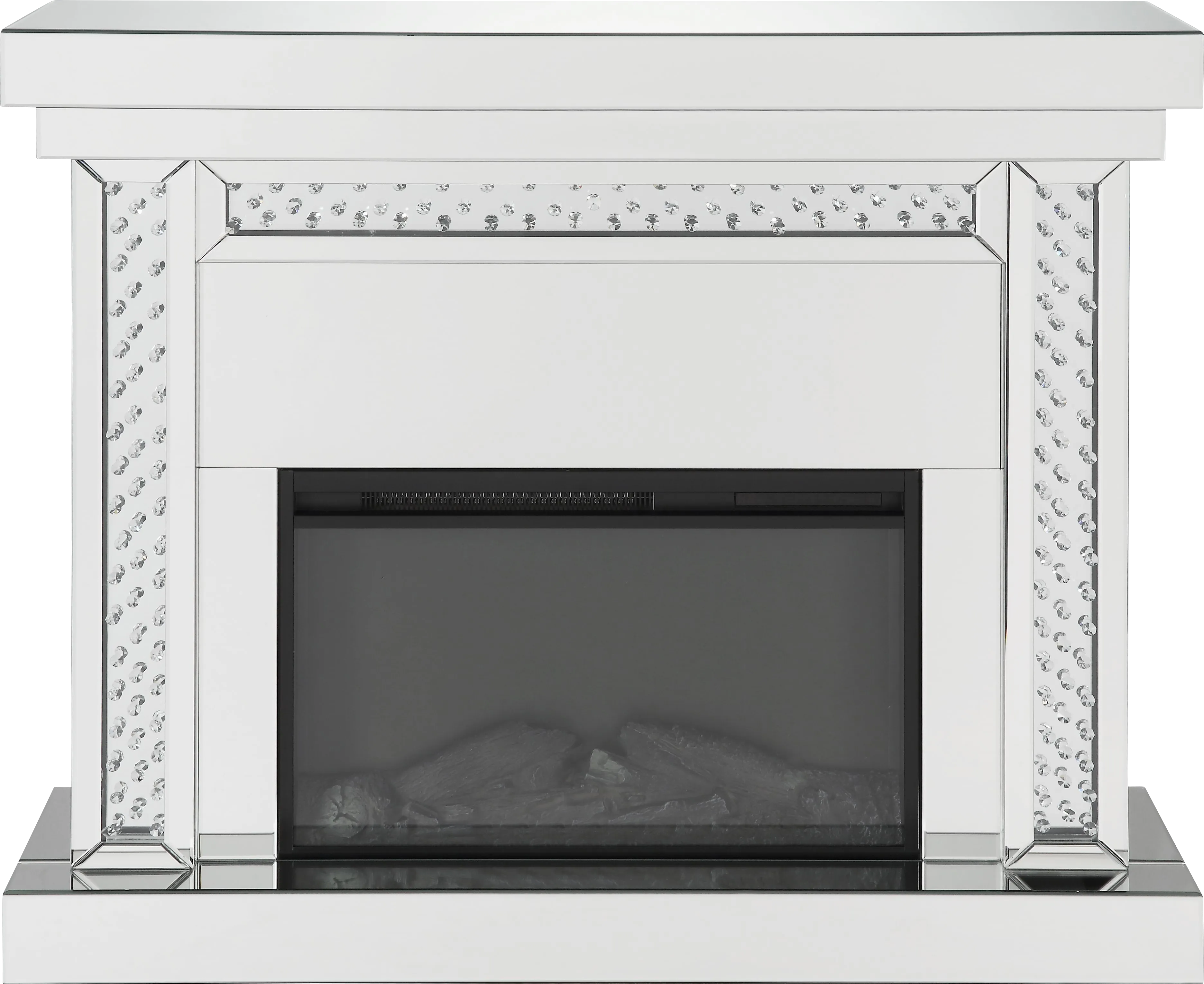 Terracewood Silver 47 in. Console, With Electric Fireplace - Thumbnail - Image 1