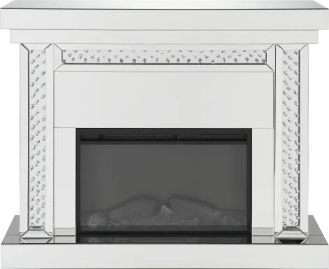 Terracewood Silver 47 in. Console, With Electric Fireplace