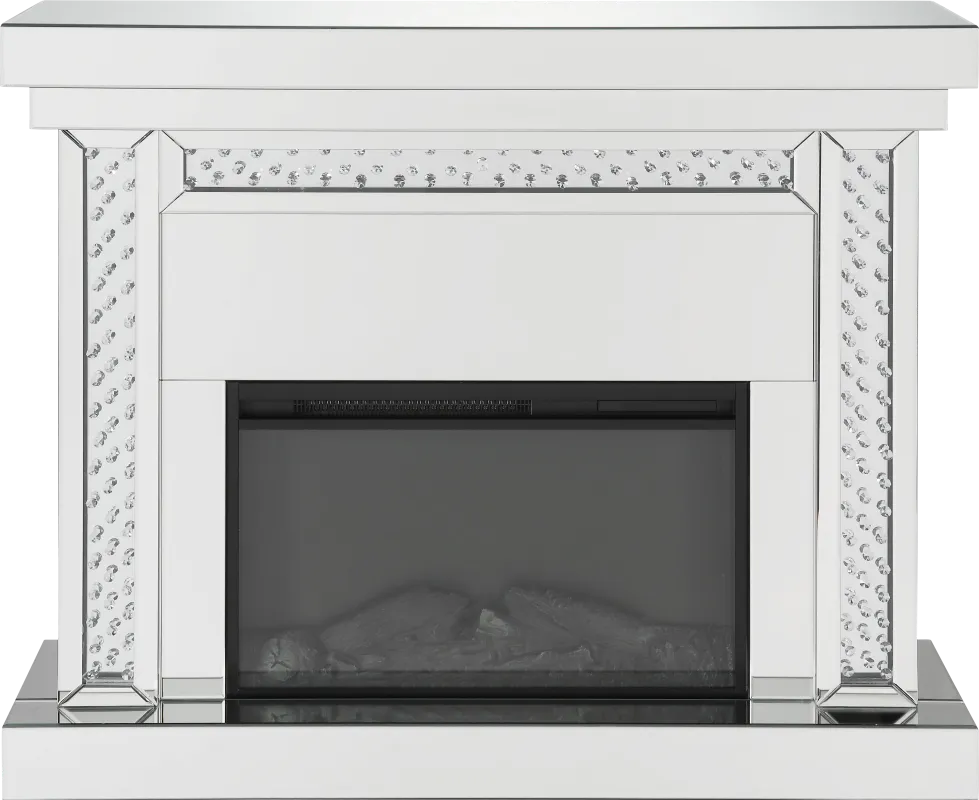 Terracewood Silver 47 in. Console, With Electric Fireplace