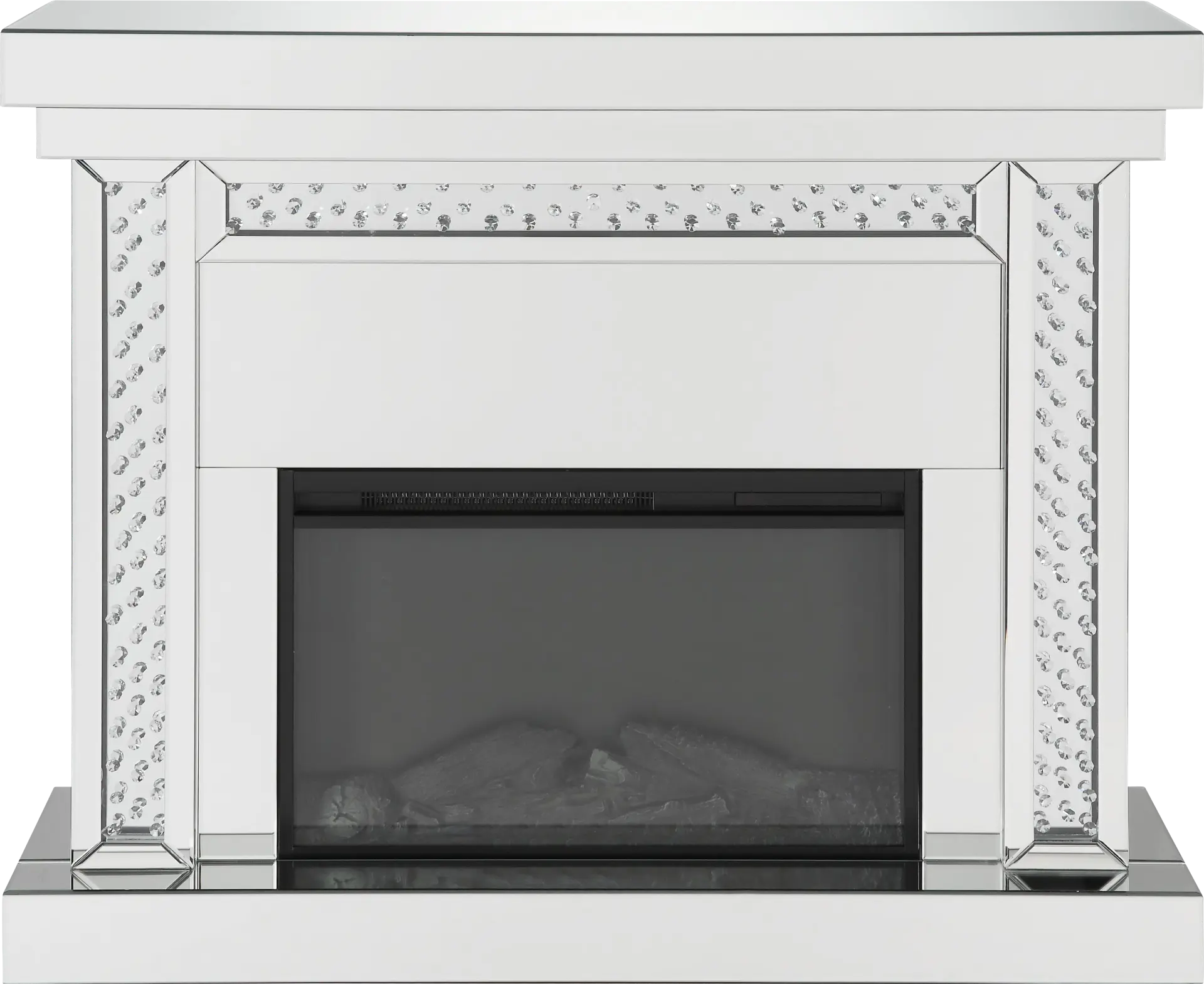 Terracewood Silver 47 in. Console, With Electric Fireplace