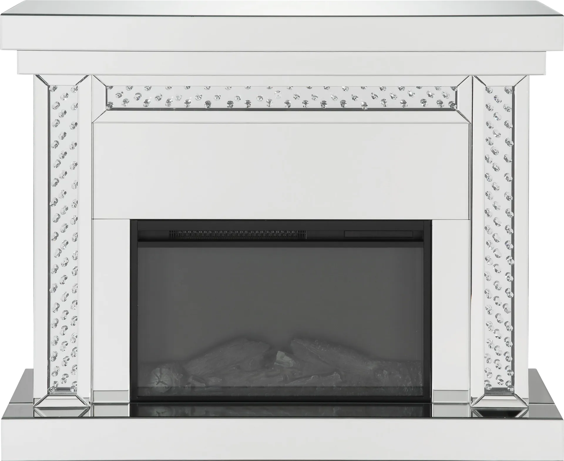 Terracewood Silver 47 in. Console, With Electric Fireplace - Image 1