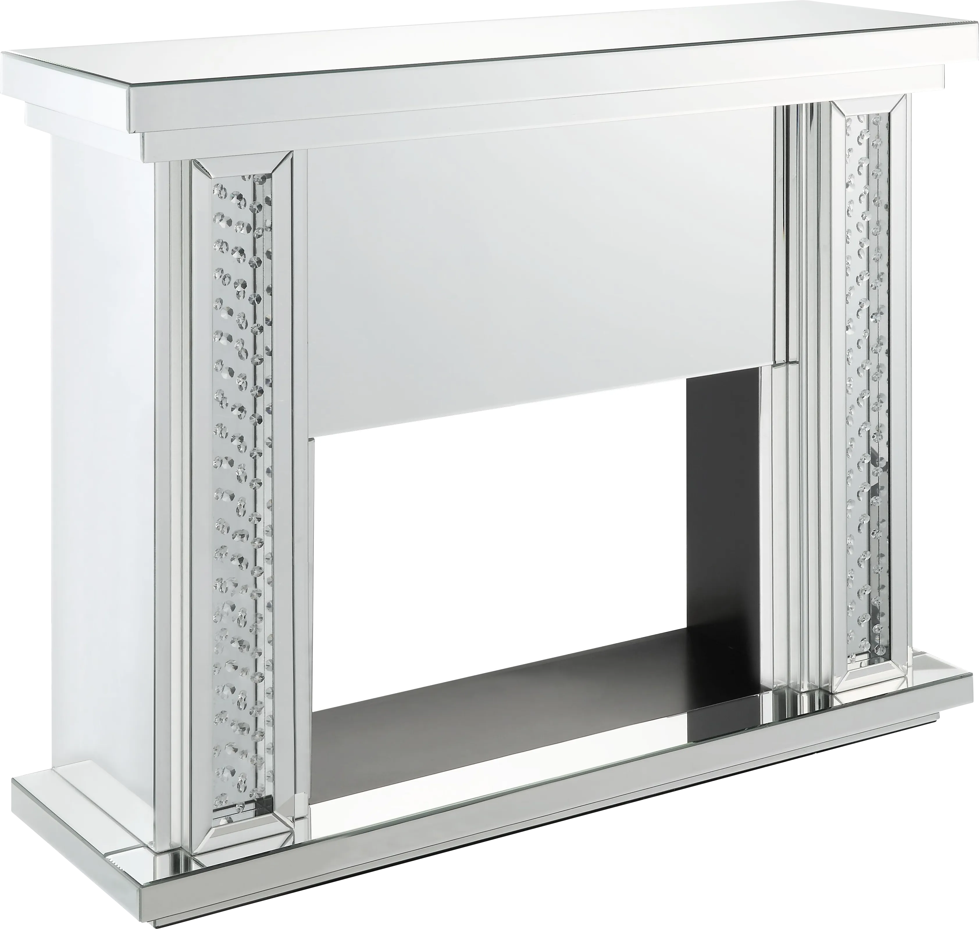 Timberglade Silver 47 in. Console, With Electric Fireplace - Thumbnail - Image 1