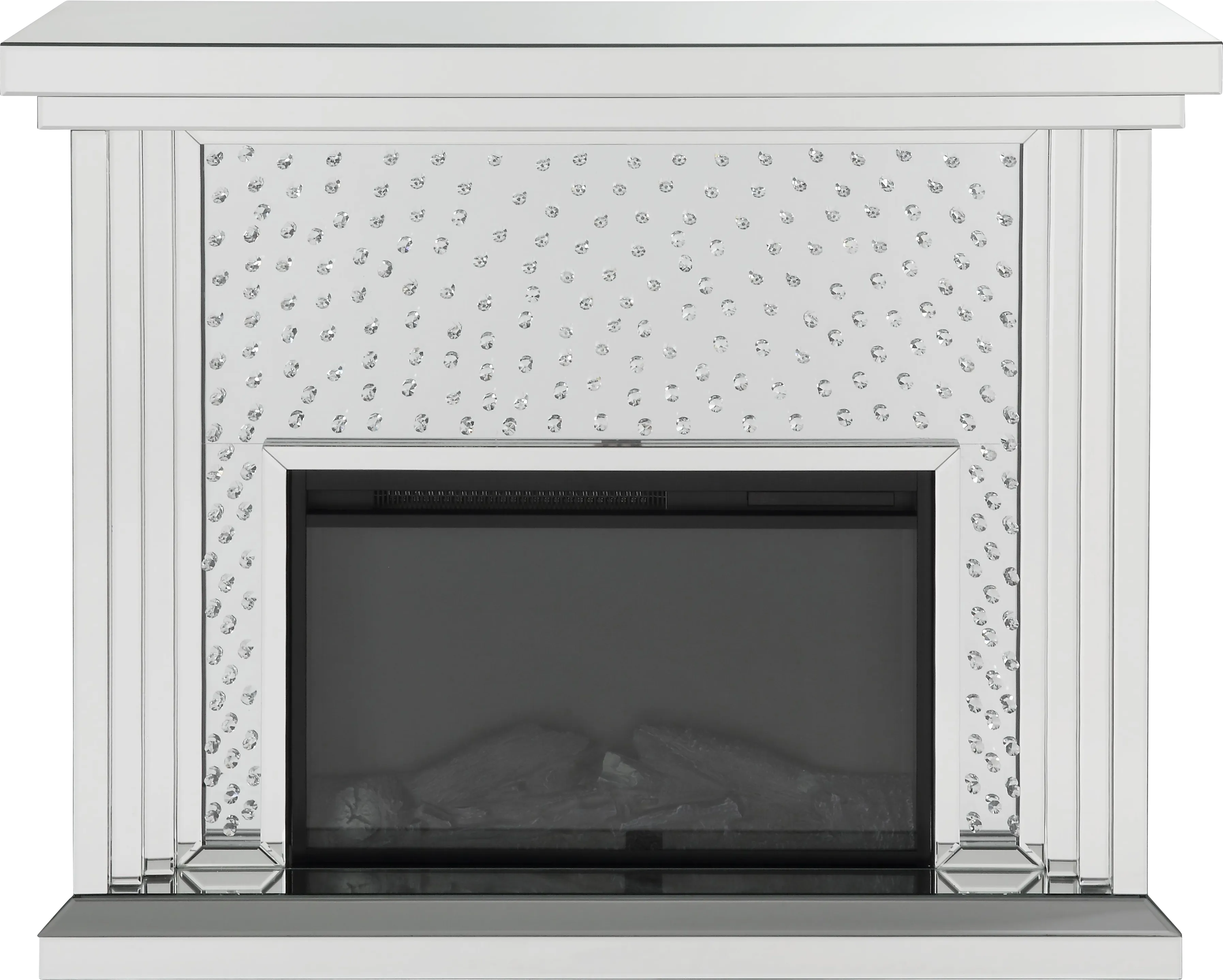 Valdars Silver 47 in. Console, With Electric Fireplace