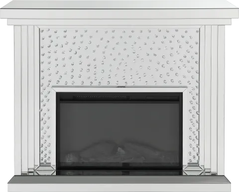 Valdars Silver 47 in. Console, With Electric Fireplace