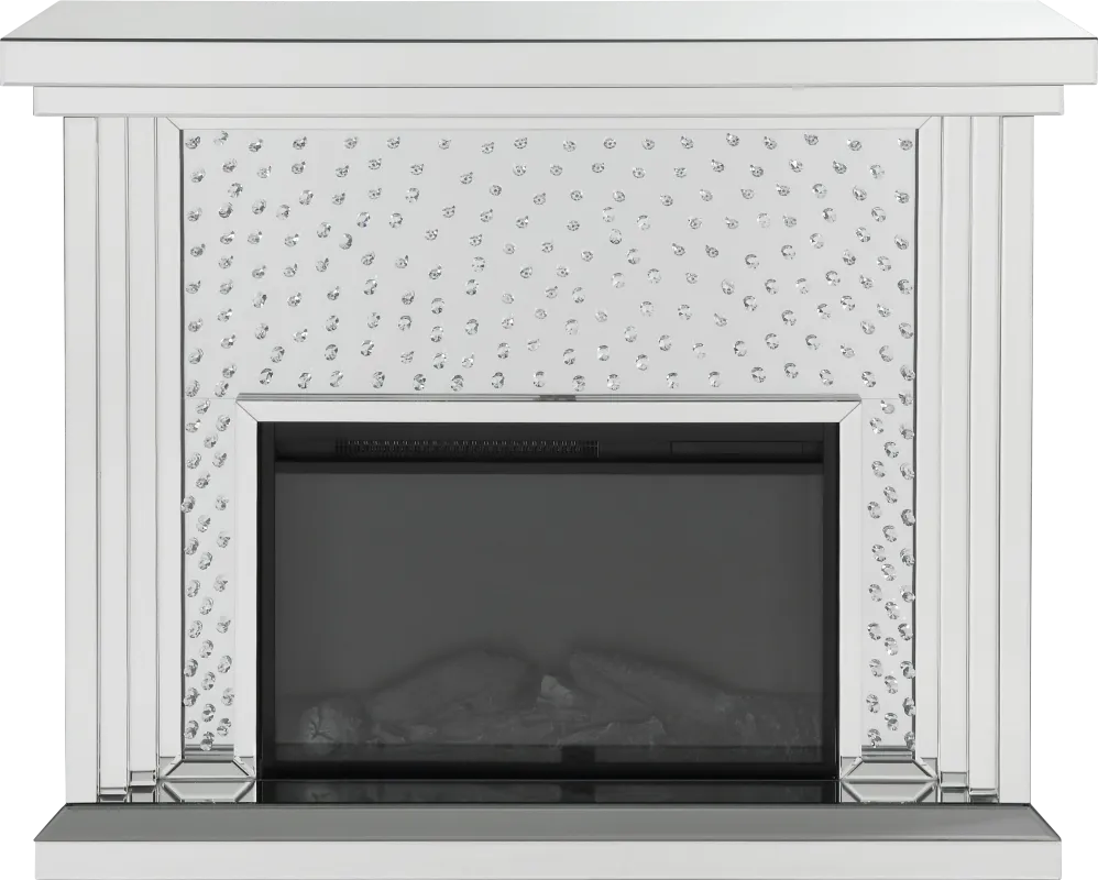 Valdars Silver 47 in. Console, With Electric Fireplace