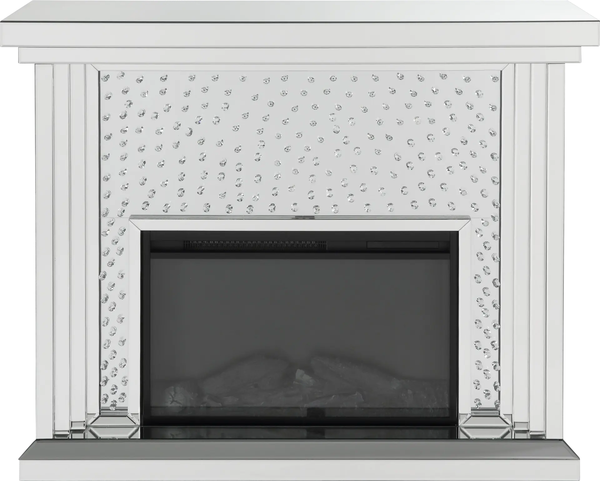 Valdars Silver 47 in. Console, With Electric Fireplace