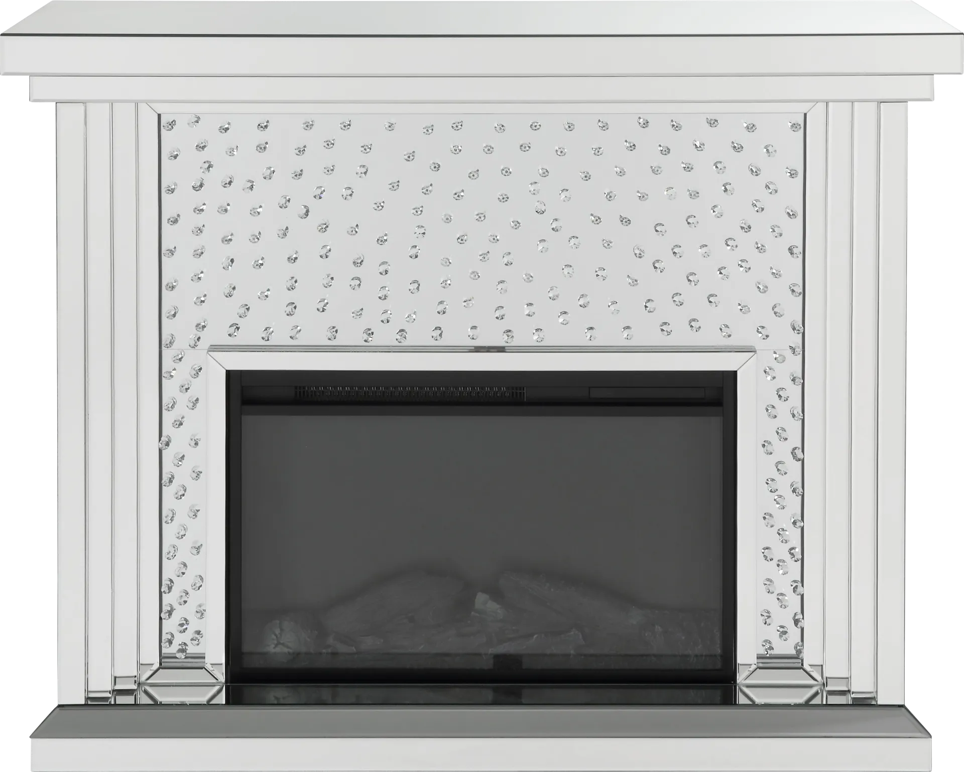 Valdars Silver 47 in. Console, With Electric Fireplace - Image 1