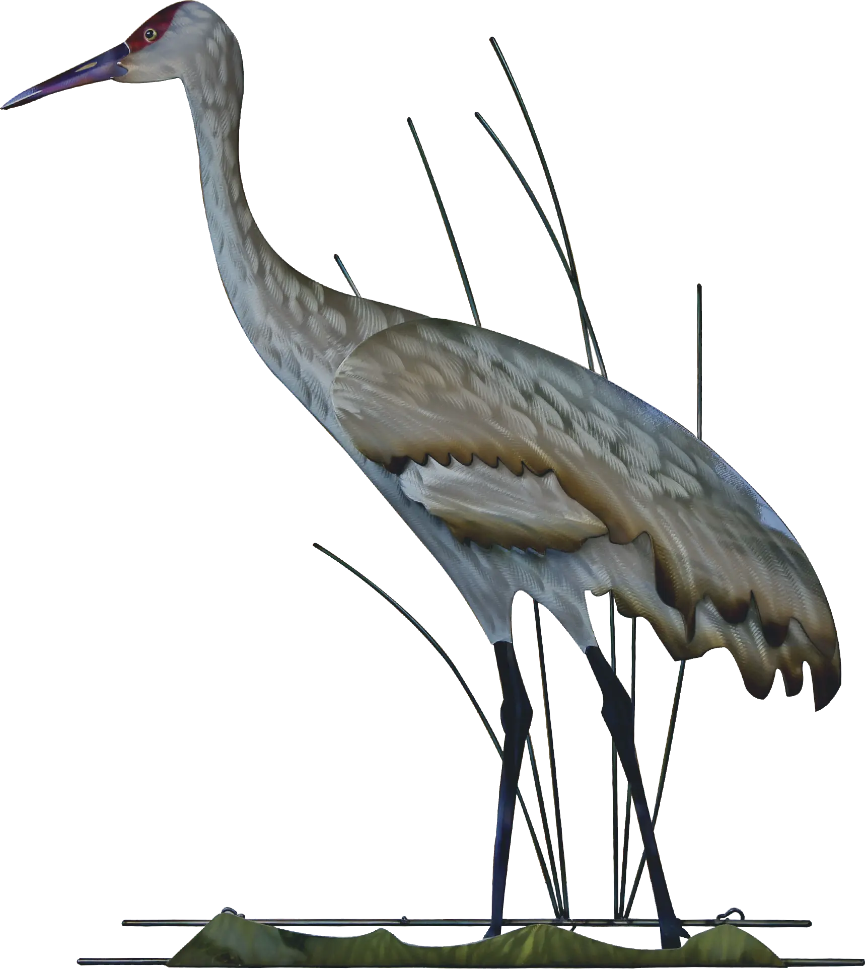 Sand Hill Silver Crane Indoor/Outdoor Wall Art