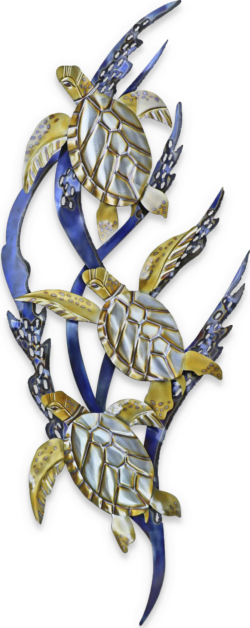 Sea Turtles in Kelp Green Indoor/Outdoor Wall Art - Image 1