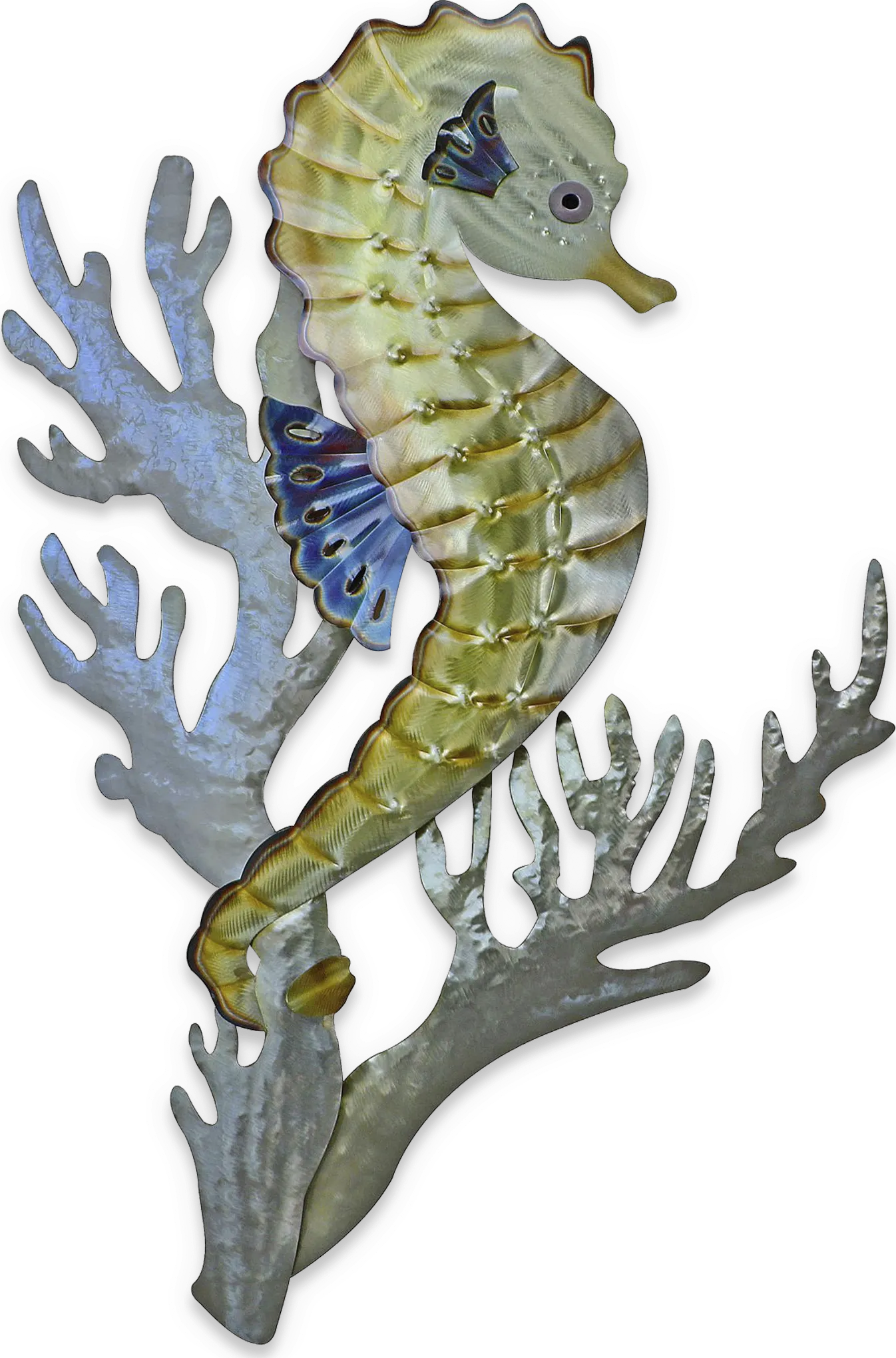 Seahorse in Coral Green Indoor/Outdoor Wall Art - Thumbnail - Image 1