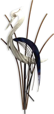Abstract Heron II Blue Indoor/Outdoor Wall Art