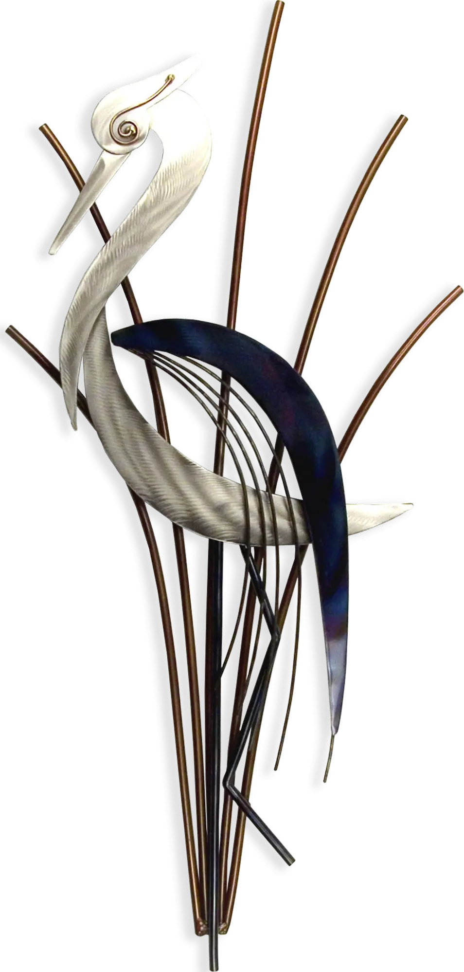 Abstract Heron II Blue Indoor/Outdoor Wall Art