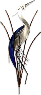 Abstract Heron Blue Indoor/Outdoor Wall Art