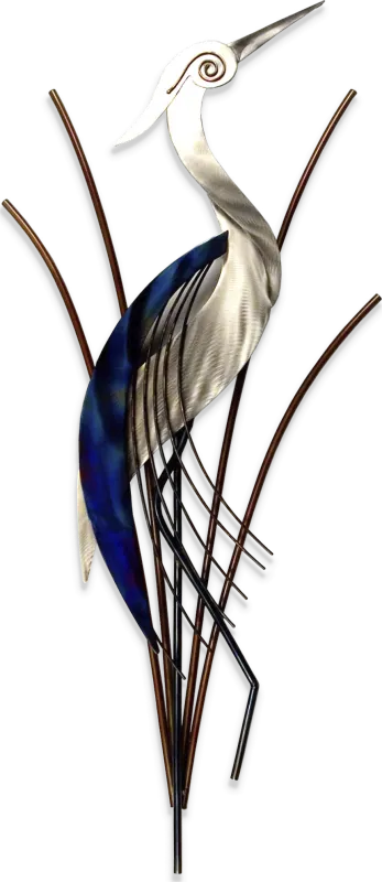 Abstract Heron Blue Indoor/Outdoor Wall Art
