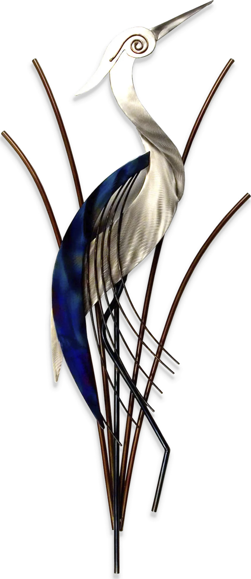 Abstract Heron Blue Indoor/Outdoor Wall Art - Image 1