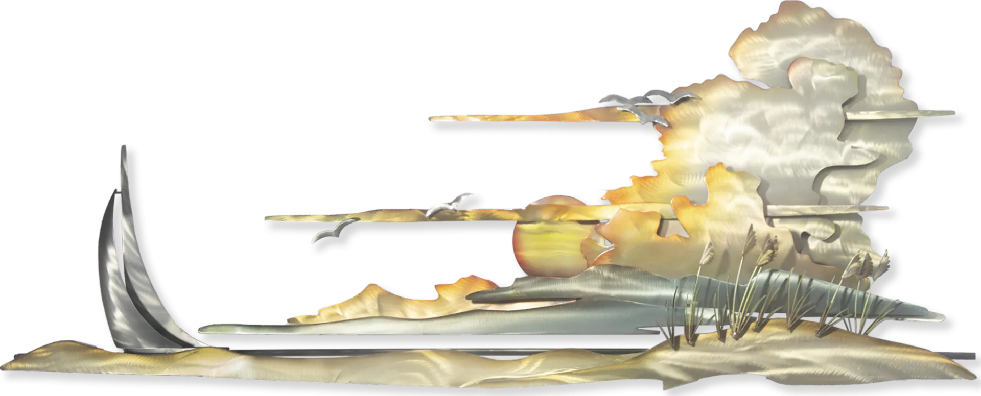 Coastal Bliss Gold Indoor/Outdoor Wall Art - Image 1