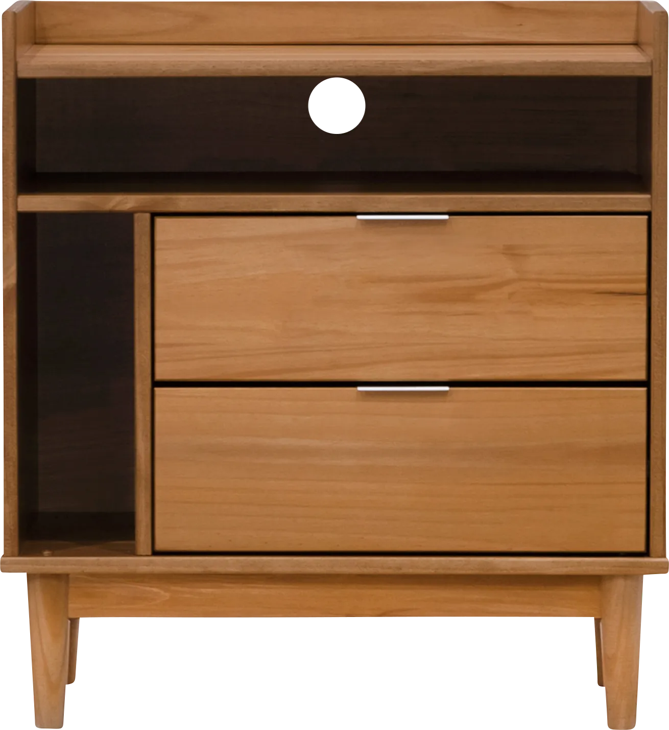 Symelo 2 Drawer Brown Nightstand - Thumbnail - Image 1