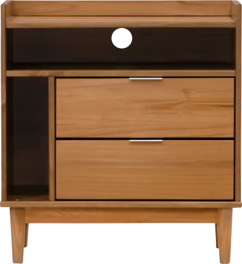 Symelo 2 Drawer Brown Nightstand